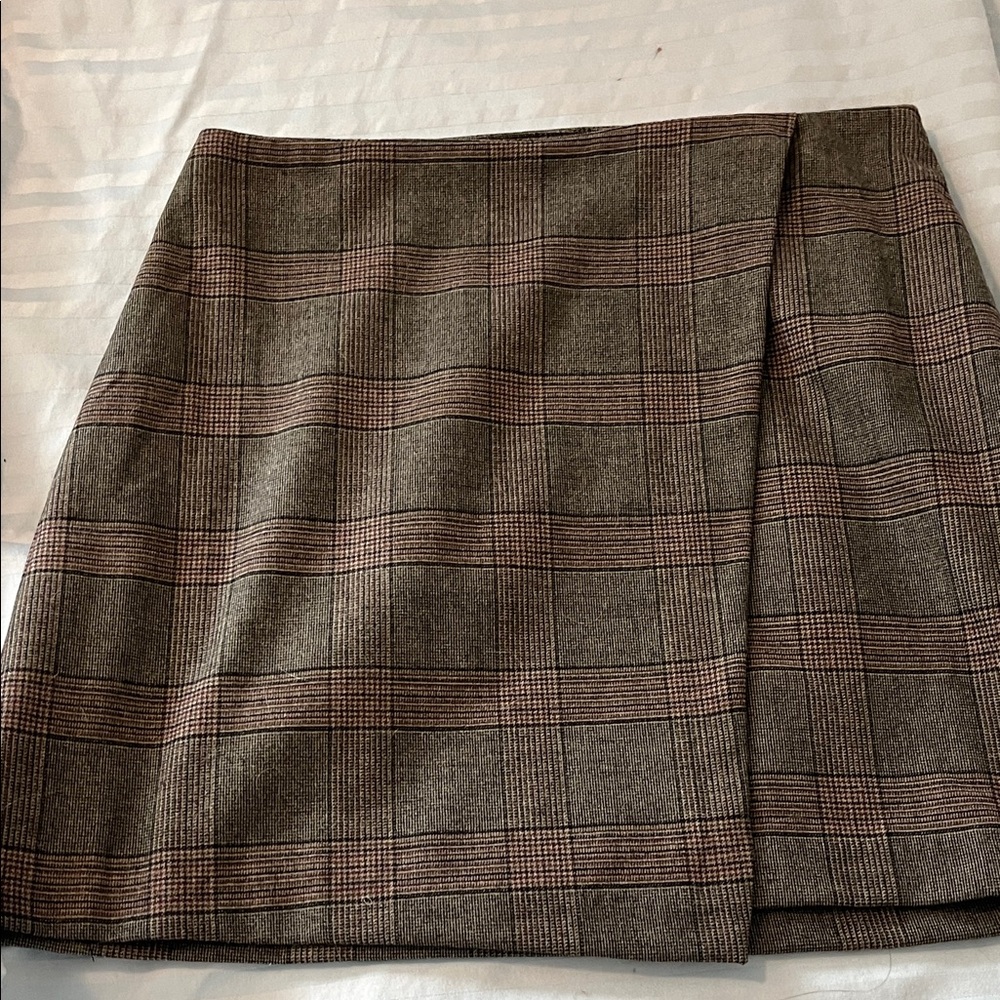 Old Navy Brown Plaid Mini Skirt
